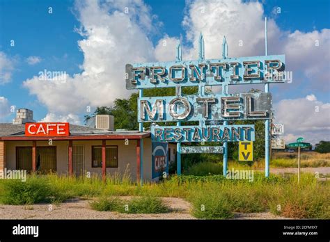 Arizona, Historic Route 66, Truxton, abandoned Frontier Motel ...