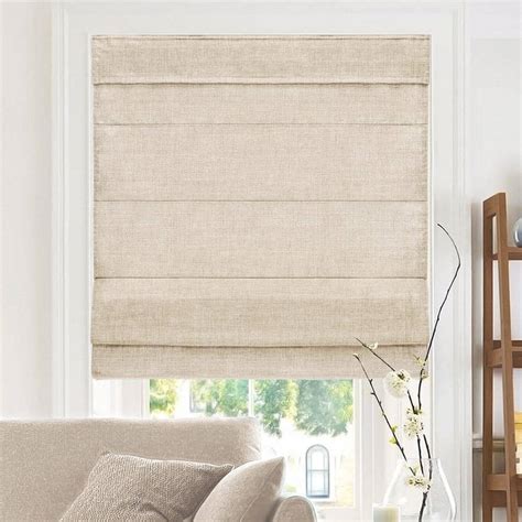 Chicology Belgian Flax Cordless Light Filtering Privacy Polyester Roman Shades 31 in. W x 64 in ...