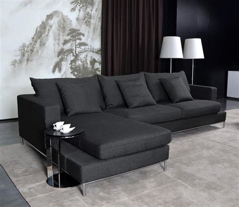 Black Fabric Sectional Sofa - Home Furniture Design