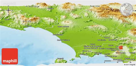 Physical Panoramic Map of Caserta