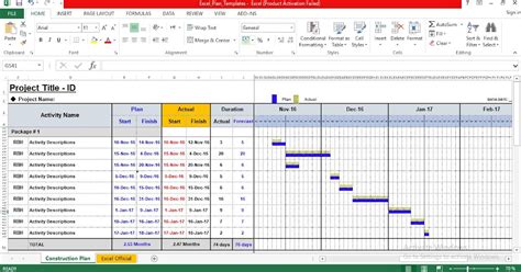 Project Plan In Excel Template