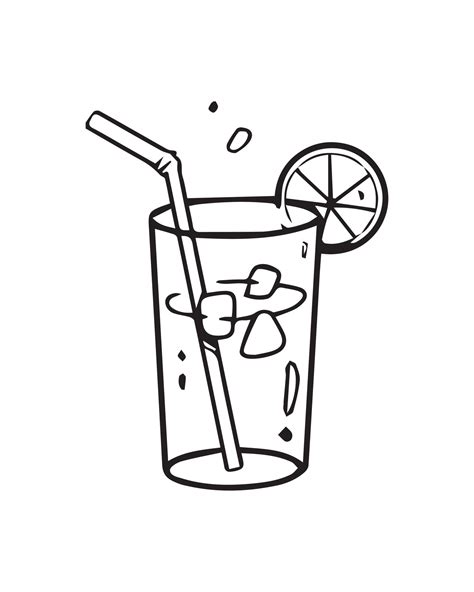 Cold Drinks Clipart Black And White Heart