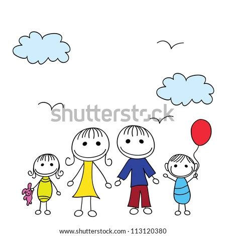 Family Doodle Stock Vector 113120380 - Shutterstock