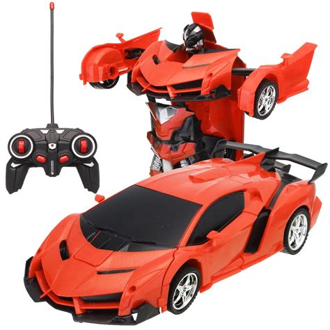 Transforming RC Car Robot Toy , Remote Control Car Toy w/ LED Lights ...