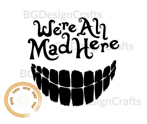 We're All Mad Here Svg, Clipart, Svg Cut File, Cut File, Png, Svg File ...