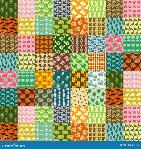 Patchwork Made of Animals Patterns Stock Illustration - Illustration of animal, textured: 72318065