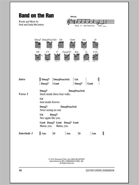 Band On The Run by Paul McCartney & Wings - Guitar Chords/Lyrics - Guitar Instructor