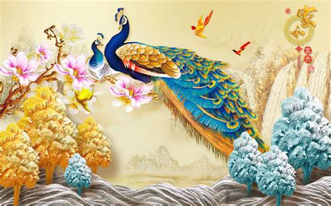 3d Painting Of Peacock - 2559x1597 Wallpaper - teahub.io