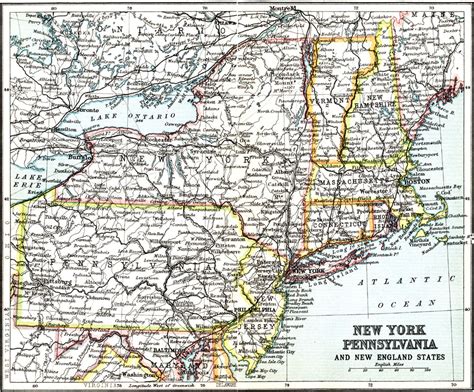 Map New York Pennsylvania - Tourist Map Of English