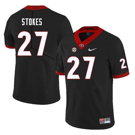 Men #27 Eric Stokes Georgia Bulldogs College Football Jerseys-Black ...