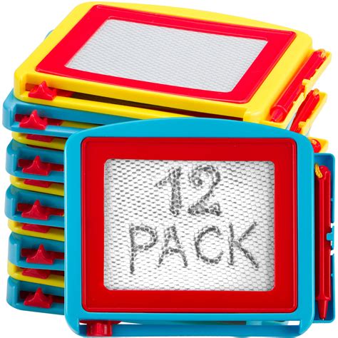 Buy Mini Magnetic Drawing Board for Kids - (Pack of 12) Erasable Doodle Sketch and Travel ...