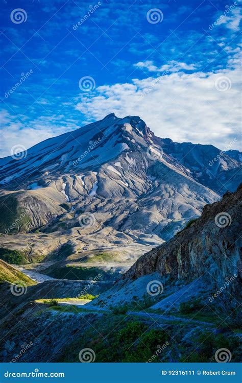 Mount St. Helens Volcano and the Blast Zone Landscape Stock Image ...