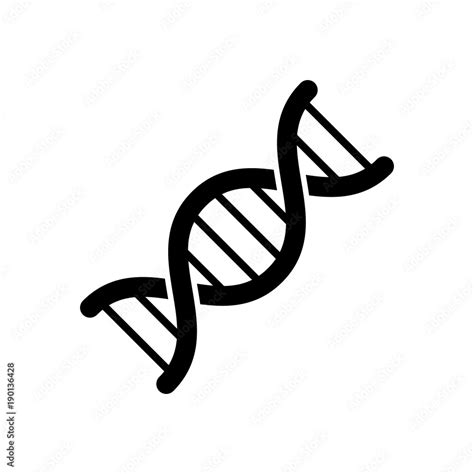 DNA icon. Black, minimalist icon isolated on white background. DNA ...