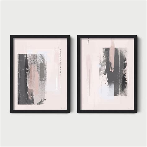 Pink And Grey Abstract Prints Set Of Two By Green Lili | notonthehighstreet.com