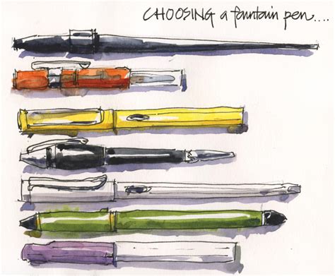 Fountain Pen Sketching Part 4: Choosing a fountain pen - Liz Steel ...