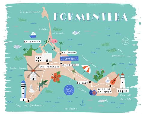 Formentera Illustrated Map on Behance | Illustrated map, Ibiza map ...