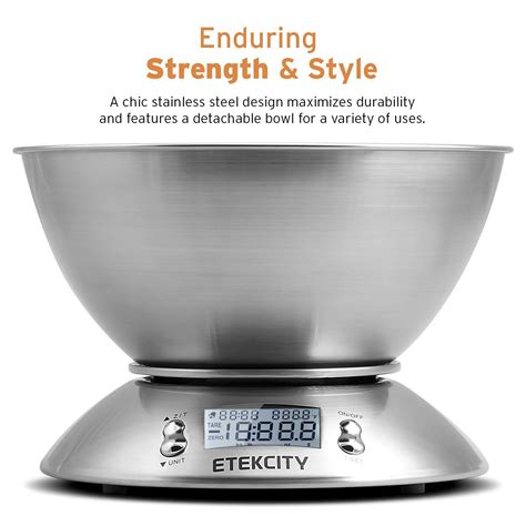 Etekcity Digital Kitchen Scale Multifunction Food Scale with Removable Bowl | eBay