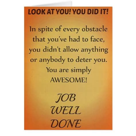 Job Well Done Greeting Card | Zazzle