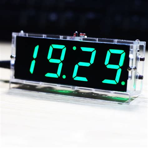 Compact 4-digit DIY Digital LED Clock Kit DIY Clock Accessory Light Control Temperature Date ...