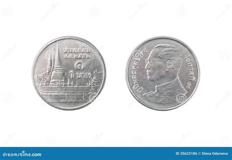 One Thai Baht Coin Royalty Free Stock Image - Image: 35625186