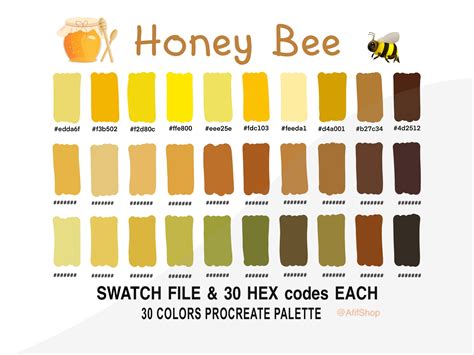 Honey Bee Color Palette, IPad Grafica di AfifShop · Creative Fabrica