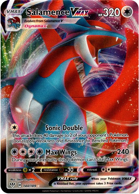 Salamence VMAX - 144/189 - Darkness Ablaze – Card Cavern Trading Cards, LLC