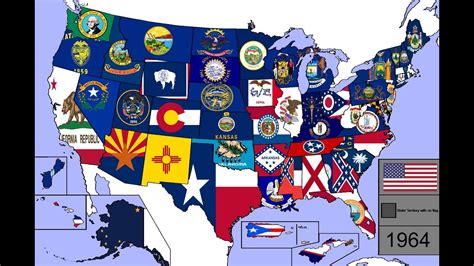 Evolution of U.S. State & Territory Flags (1776 - 2018) - YouTube