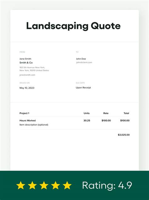 Landscaping Quote Template (FREE - 2024 Updated) - Bonsai