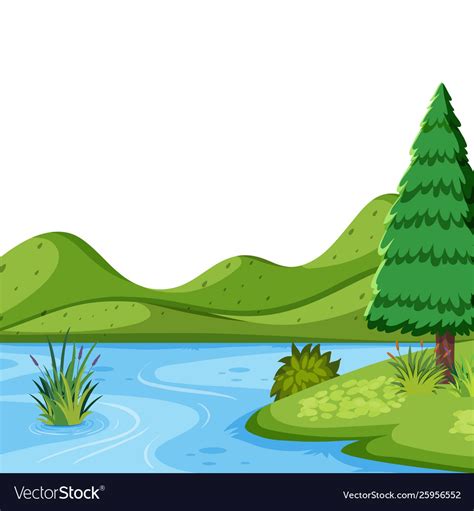 A nature river template Royalty Free Vector Image