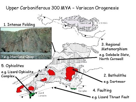 4 Variscan Orogenesis 4 Alpine Orogeny 3 North