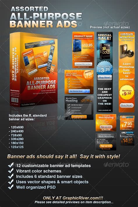 Assorted All-Purpose Banner Ad Templates Vol. 1, Web Elements | GraphicRiver