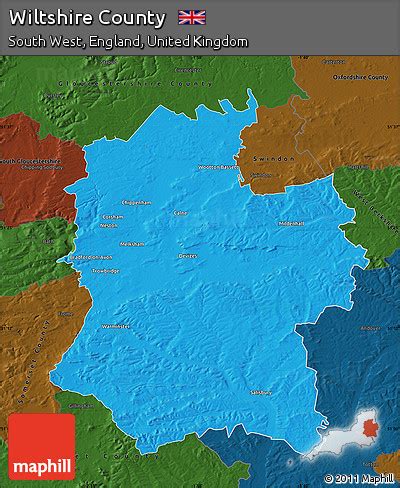 Free Political Map of Wiltshire County, darken