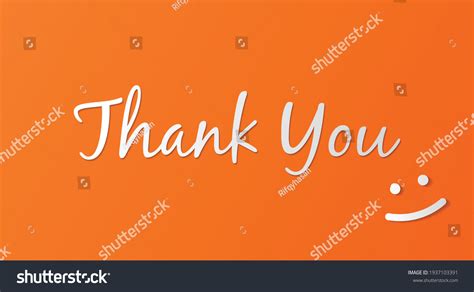 Thank You Lettering Card On Orange Stock Vector (Royalty Free ...