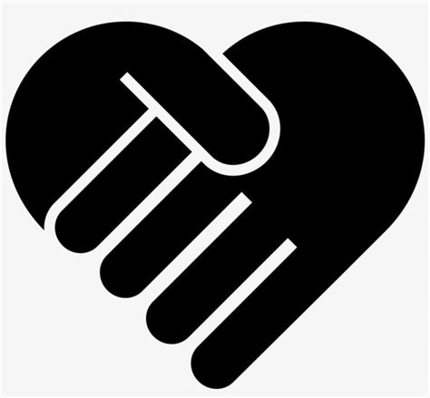 a black and white heart with two hands