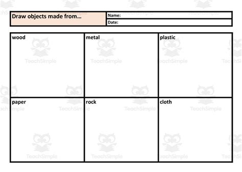 Drawing Resources Worksheet by Teach Simple