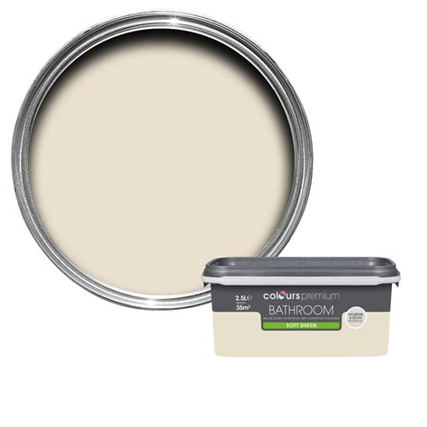 Colours Bathroom Ivory Soft sheen Emulsion paint 2.5L | Departments ...