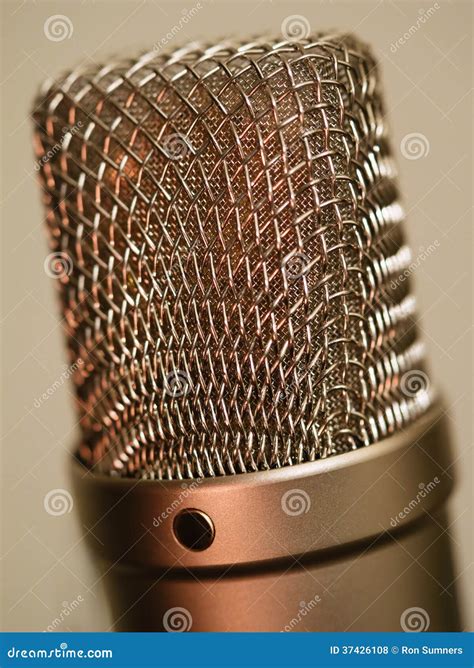 Large Diaphragm Microphone Macro Stock Photo - Image of record, studio ...