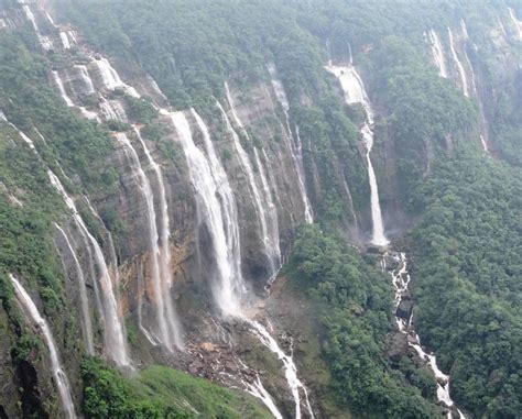 Seven Sisters Falls Cherrapunji | Nohsngithiang falls | Mawsmai falls