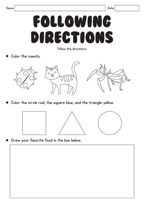 11 Best Images of Following Directions Worksheets Middle School ...