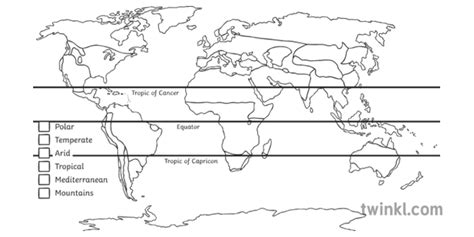 World Climate Zones Map Worksheet