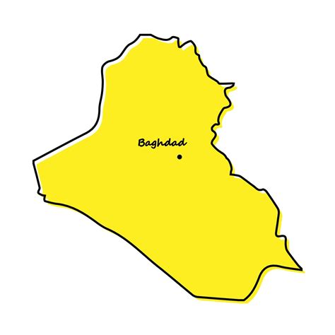 Simple outline map of Iraq with capital location 21807708 Vector Art at ...