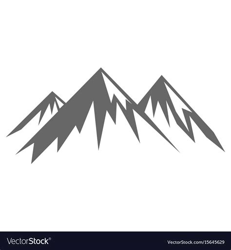 Rock mountain silhouette Royalty Free Vector Image