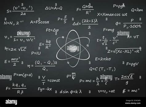 Chalkboard with science formulas. Physics background Stock Vector Image & Art - Alamy