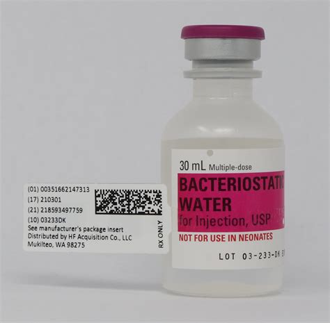 BACTERIOSTATIC WATER FOR INJECTION, USP 30mL VIAL