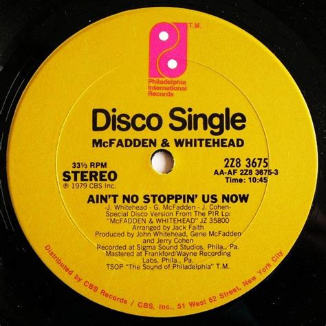 McFadden & Whitehead - Ain't No Stoppin' Us Now (Vinyl, 12", 33 ⅓ RPM, Single) | Discogs