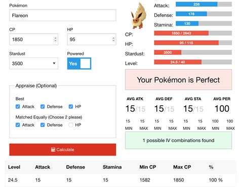 Pokémon Go IV Calculator
