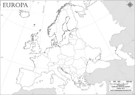 Mapas de Europa para colorear