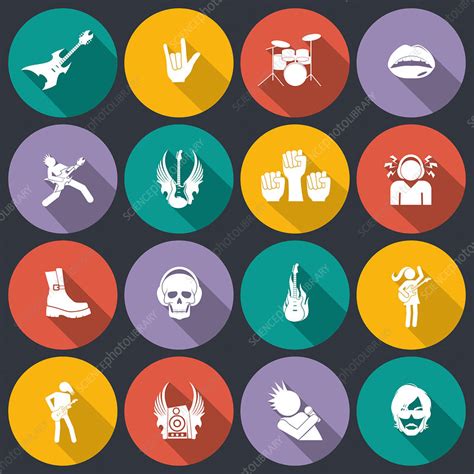 Rock music icons, illustration - Stock Image - F019/8313 - Science ...