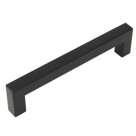 Flat Black Square Bar Cabinet Pulls: 5" Hole Center (128mm) | Modern ...