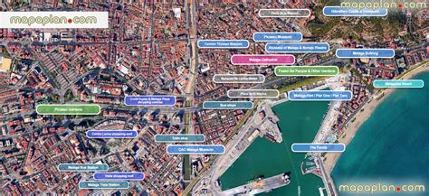 Malaga top tourist attractions map - Malaga, Spain virtual interactive 3d detailed map - City ...